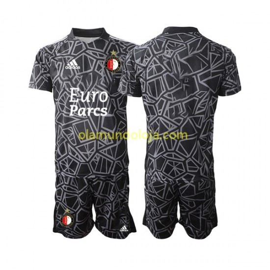 Camisola Feyenoord Rotterdam Guarda-redes Criança Equipamento Quarto 2022-2023 Manga Curta